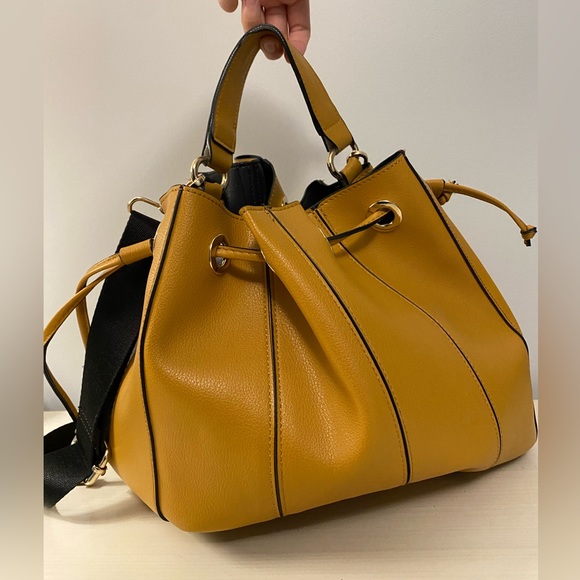 Zara Handbags - Zara Yellow Bucket Bag, with Wide Strap